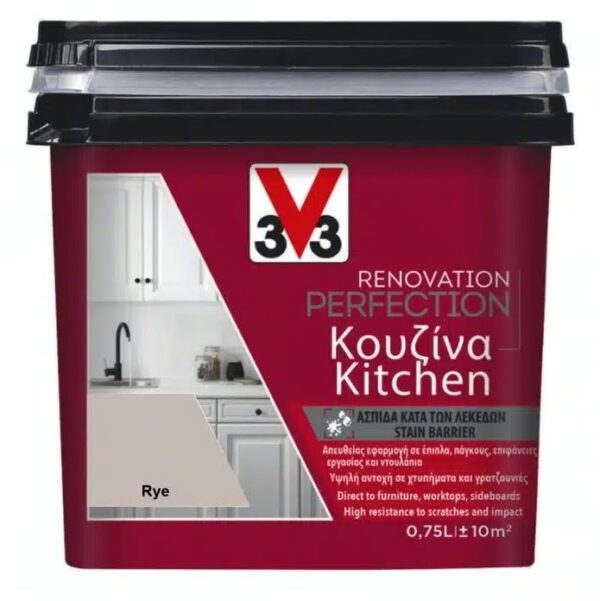 V33 RENOVATION KITCHEN PAINT RYE SATIN 750ml Art.121656