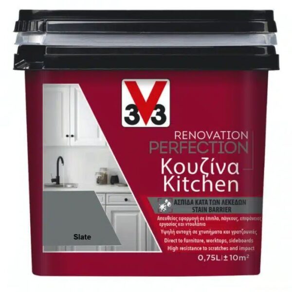 V33 RENOVATION KITCHEN PAINT SLATE SATIN 750ml Art.121657