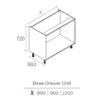 KITCHEN BASE DRAWER UNIT EXCEL-CAB NATURAL GREY 720 X 1000 X 560MM - Image 2
