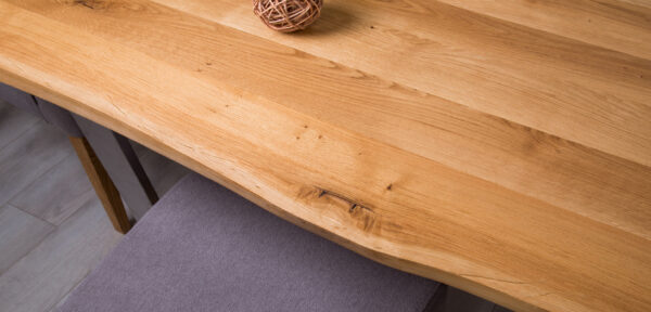 OSCAR OAK TABLE RAW 200x100x76cm RAW SANDED W/INOX LEGS - Image 2