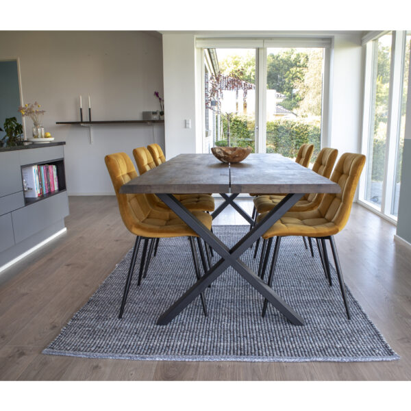 TOULON DINING TABLE SMOKED OILED OAK WAVY EDGE 2000X950X760X40mm ART: 2201460 - Image 4