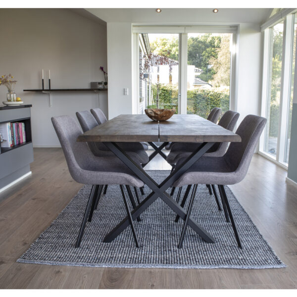 TOULON DINING TABLE SMOKED OILED OAK WAVY EDGE 2000X950X760X40mm ART: 2201460 - Image 5