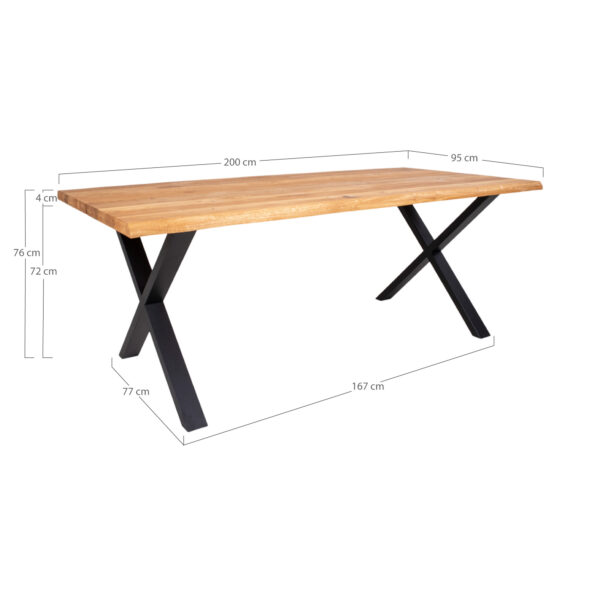 TOULON DINING TABLE OILED N.OAK WAVY EDGE 2000X950X760X40mm ART: 2201470 - Image 2