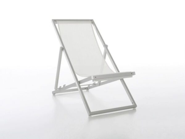 FOLDING DECK CHAIR WHITE ALUM/ WHITE TEXTILENE DJ163-1/3665W