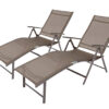ALUM. GREY FOLDING SUNBED W/TEXTELINE 3656