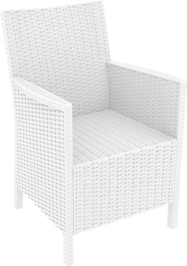 RATTAN CALIFORNIA ARMCHAIR + CUSHION WHITE