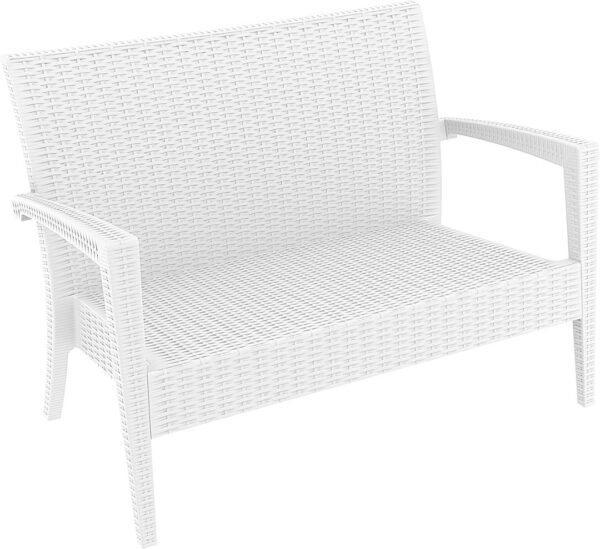 MIAMI LOUNGE 2 SEATER SOFA WHITE + CUSHION 845-1WHITE