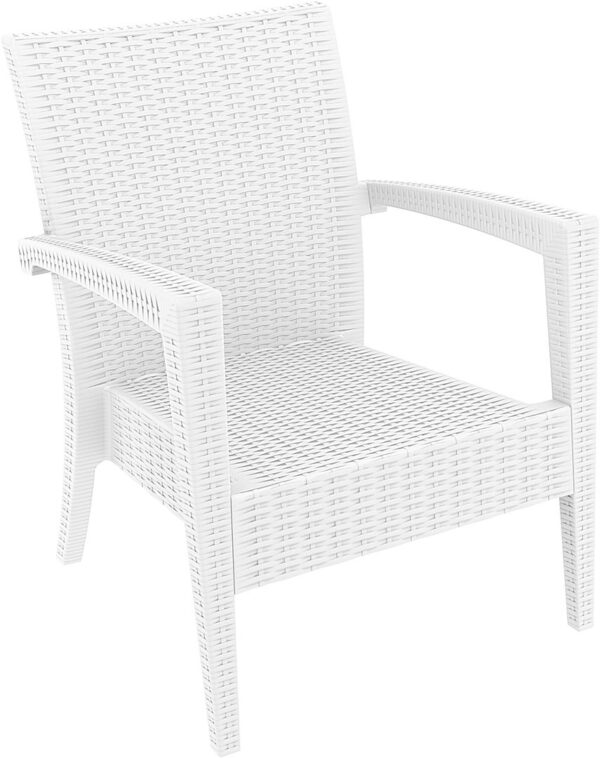 MIAMI LOUNGE 1 SEATER ARMCHAIR WHITE + CUSHION