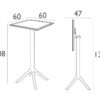 SKY116 FOLDING HIGH TABLE BAR 60 X 60CM DARK GREY - Image 2