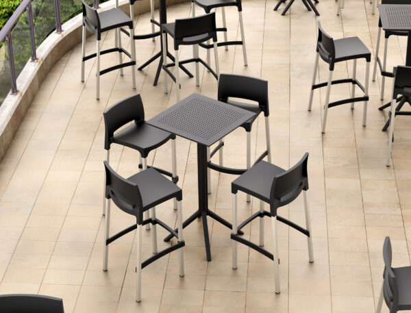 SKY116 FOLDING HIGH TABLE BAR 60 X 60CM BLACK - Image 2