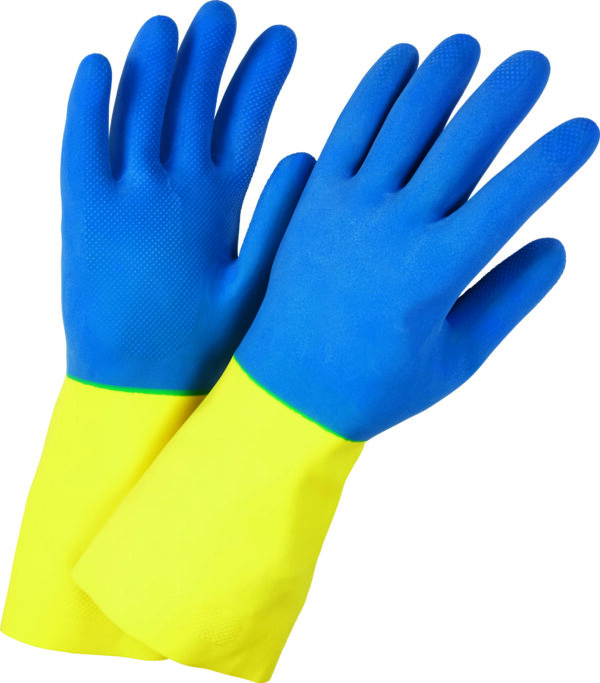 *HOUSEHOLD RUBBER GLOVES PROFI BI-COLOUR S10 LUX 581812/500030