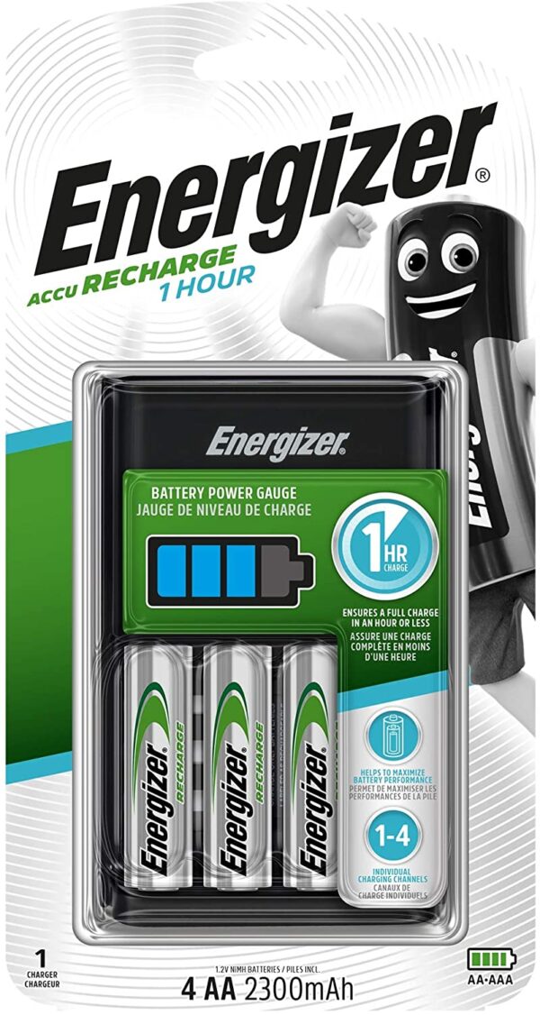ENERGIZER REC. CHARGER 1HR+4AA 2300mAh
