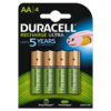 DURACELL RECHARGEABLE ULTRA 2500mAh AA X 4