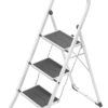 GIERRE SUPERSTEP STEEL STEP STOOL W/ TALL KNEE RAIL 3 STEPS M/ LOAD 150kg (5YR) ART:  B0300