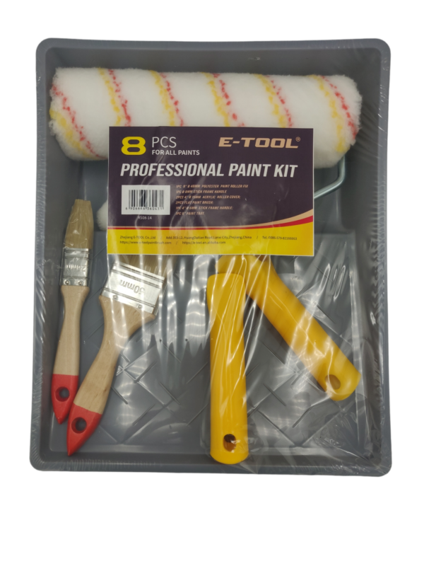 8 PIECE ROLLER/ BRUSH PAINT SET AND 9" PAINT TRAY RS08-14