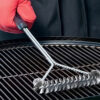 BBQ TRIANGLE S.STEEL WIRE BRUSH/ BLK HANDLE 29CM X 16.5CM - Image 2