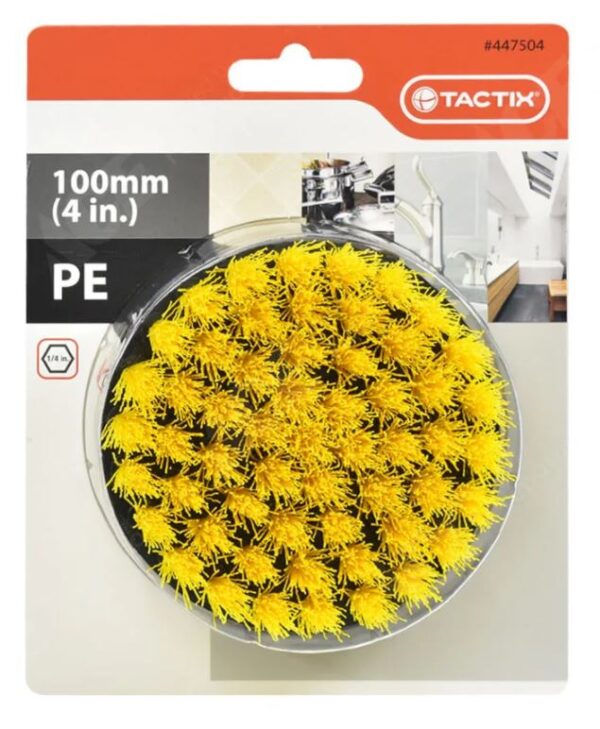 TACTIX DRILL BRUSH YELLOW PE SOFT 100mm ART: 447504