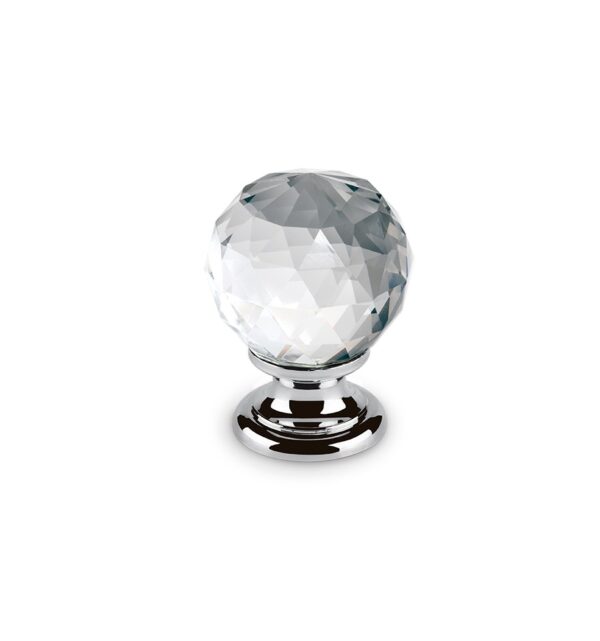 KNOB 25mm CRYSTAL TRANSPARENT/BRIGHT CHROME 400 ESTAMP 9993