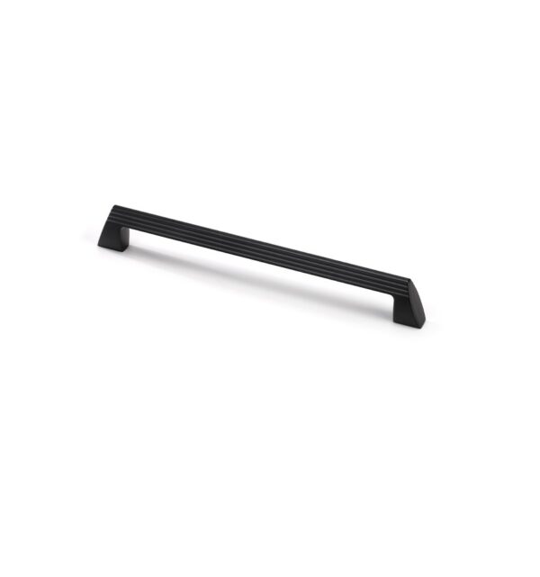 HANDLE 192mm METAL 'GROOVES' MATT BLACK 032 ESTAMP 6872