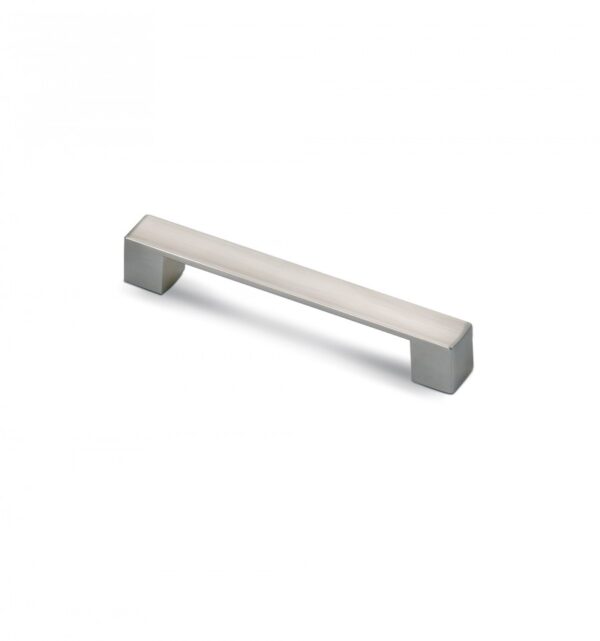 FURNITURE HANDLE 96mm BRUSHED NICKEL BLOCK 038 ESTAMP 7463