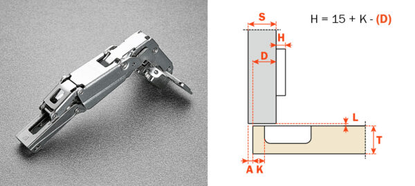 HINGE SALICE 165DEG SERIE 200 C2BFA99 W/10mm DOWELS - Image 2