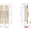 INVISIBLE DOOR HINGE 134x24mm S.T.A.R.S BR. NICKEL Art. 1130 With ADJUSTMENTS - Image 3