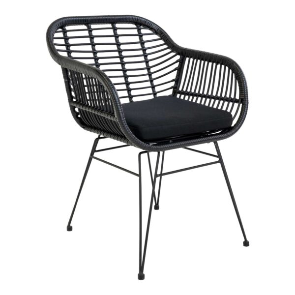 TRIESTE ARMCHAIR BLACK POLYRATTAN WITH CUSHION ART: 7001051