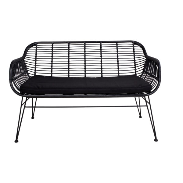 TRIESTE SOFA BLACK POLYRATTAN WITH CUSHION ART: 7051011
