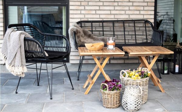 TRIESTE SOFA BLACK POLYRATTAN WITH CUSHION ART: 7051011 - Image 3