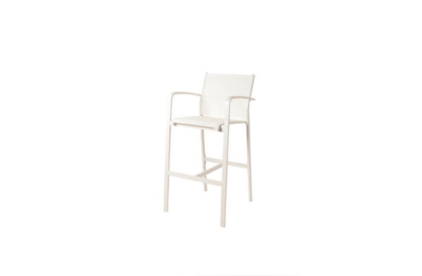 OUTDOOR HIGH BAR CHAIR LUIGI ALUM WHITE/WHITE TEXTILE