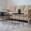 VENEZIA BLACK P.COAT STEEL COFFEE TABLE DIA.48cm H48 W/BLCK GLASS ART: 2101100 - Image 2