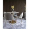 BOLZANO DINING TABLE MARBLE LOOK AND BRASS BASE 90X75cm ART: 2201141 - Image 4