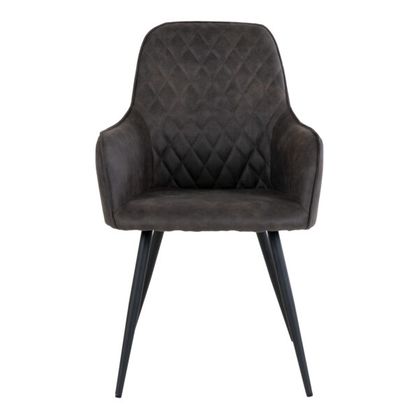 HARBO DINING ARMCHAIR DARK GREY MICROFIBER/BLCK LEGS Art: 1001162 - Image 2