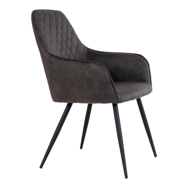 HARBO DINING ARMCHAIR DARK GREY MICROFIBER/BLCK LEGS Art: 1001162 - Image 3