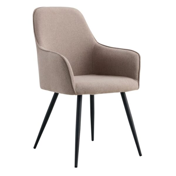 HARBO DINING CHAIR STONE W.BLACK LEGS HN1231 ART: 1001148