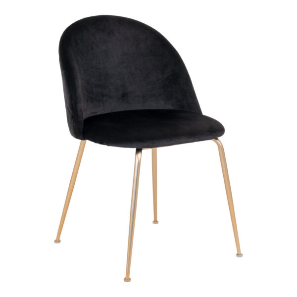 GENEVE DINING CHAIR VELVET BLACK W.BRASS LEGS HN1207 ART: 1001253
