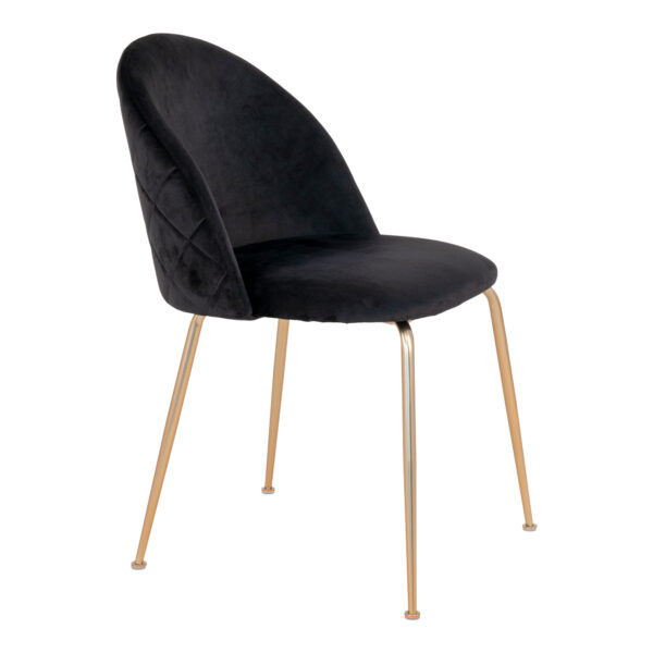 GENEVE DINING CHAIR VELVET BLACK W.BRASS LEGS HN1207 ART: 1001253 - Image 2