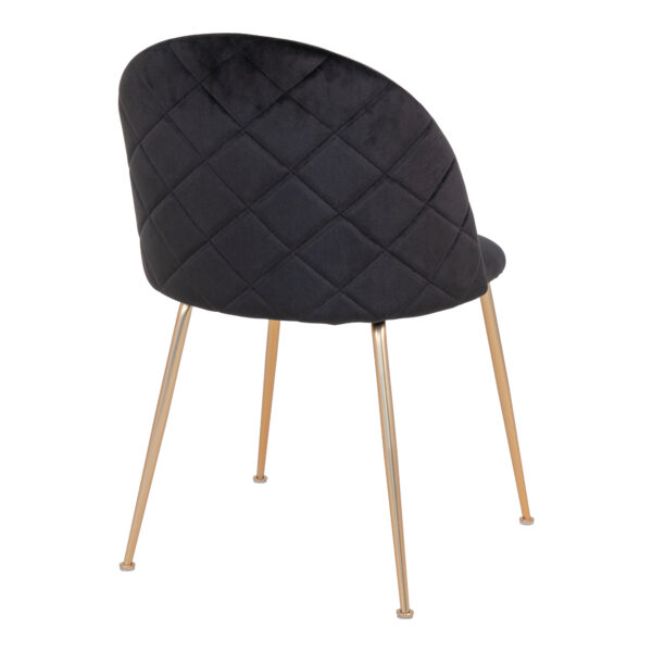 GENEVE DINING CHAIR VELVET BLACK W.BRASS LEGS HN1207 ART: 1001253 - Image 3