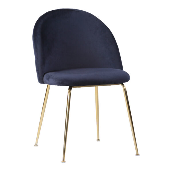 GENEVE DINNING CHAIR BLUE VELVET W.BRASS LEGS ART: 1001251