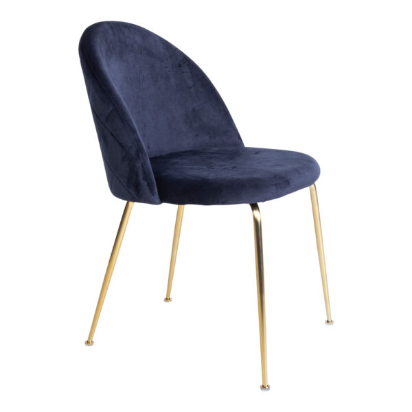 GENEVE DINNING CHAIR BLUE VELVET W.BRASS LEGS ART: 1001251 - Image 2