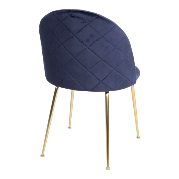 GENEVE DINNING CHAIR BLUE VELVET W.BRASS LEGS ART: 1001251 - Image 3
