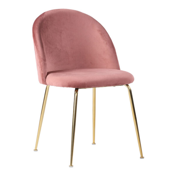 GENEVE DINNING CHAIR ROSE VELVET W.BRASS LEGS ART:1001250