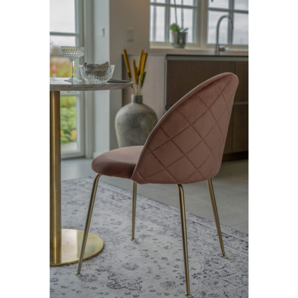 GENEVE DINNING CHAIR ROSE VELVET W.BRASS LEGS ART:1001250 - Image 3