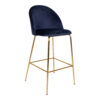 *LAUSANNE BARSTOOL DARK BLUE VELVET W/BRASS LOOK LEGS ART:1001261