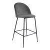 *LAUSANNE BARSTOOL GREY VELVET W/BLACK LEGS HN1213 ART: 1001265