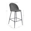 *LAUSANNE BARSTOOL GREY VELVET W/BLACK LEGS HN1213 ART: 1001265 - Image 2