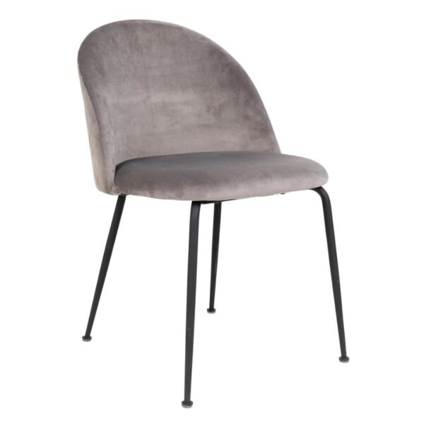 GENEVE DINING CHAIR IN VELVET GREY W.BLACK LEGS HN1213 ART: 1001257