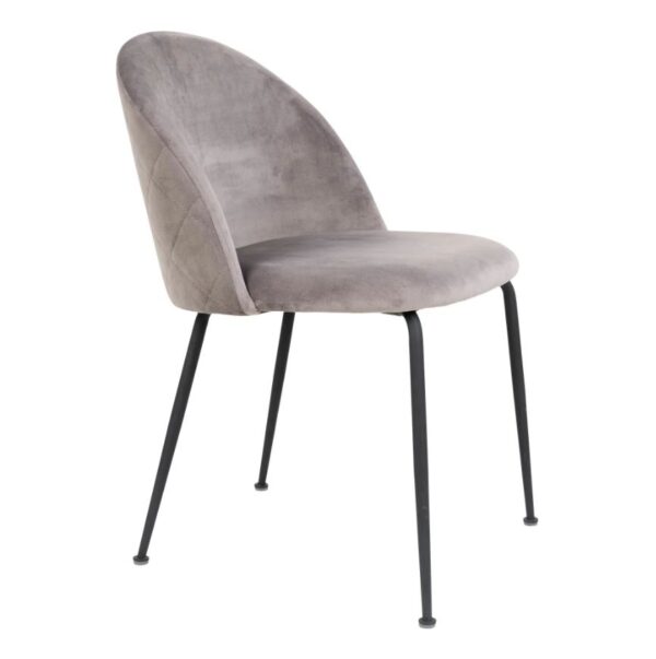 GENEVE DINING CHAIR IN VELVET GREY W.BLACK LEGS HN1213 ART: 1001257 - Image 2
