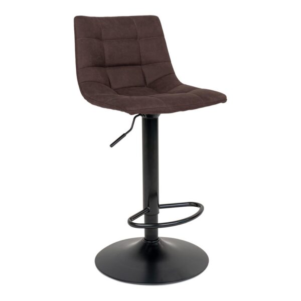 MIDDELFART BARSTOOL DARK BROWN MICROFIBER/BLCK BASE ART: 1001301
