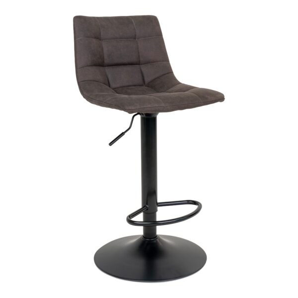 MIDDELFART BARSTOOL DARK GREY MICROFIBER/BLCK BASE ART: 1001302
